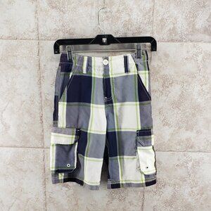 Checked Bermuda Shorts Cargo Pockets Ocean Pacific Boys Sz 10 Golf Walking Plaid